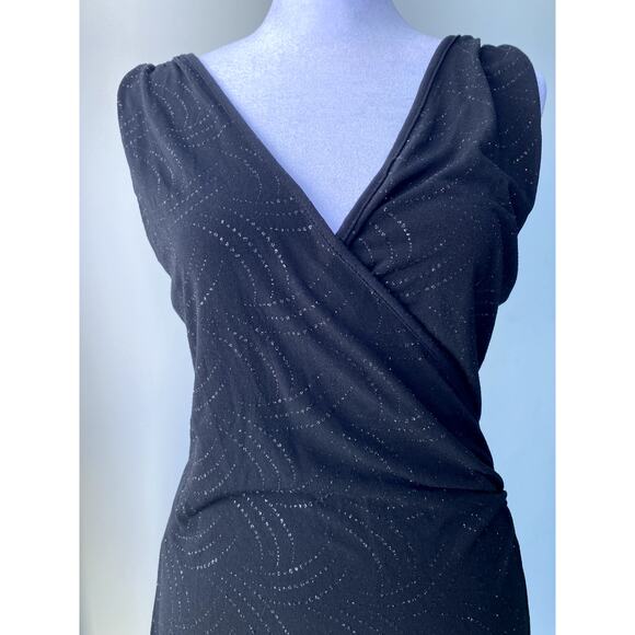 Black Vintage Y2k Forever 21 Wrap Sparkly Mini Dress Size Large - Picture 5 of 8